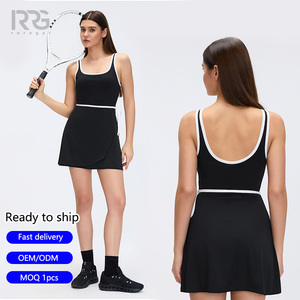 Robe de tennis décontractée pour <span class=keywords><strong>femme</strong></span> Roregal, sans manches, avec soutien-gorge intégré, pour activités estivales, avec short de sécurité intégré - Product Image 1