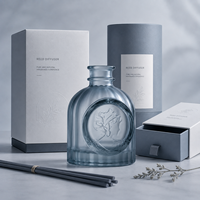 Fabricants de diffuseurs à bâtonnets de premier plan, diffuseur à bâtonnets personnalisé 100 ml, bouteille en verre dépoli, diffuseur à bâtonnets d'huiles essentielles pour usage quotidien