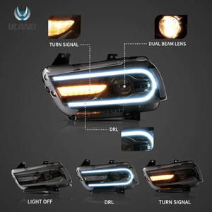 Faros Delanteros VLAND de Repuesto Personalizados con Luces LED RGB para <span class=keywords><strong>Dodge</strong></span> <span class=keywords><strong>Charger</strong></span> RT <span class=keywords><strong>SXT</strong></span> SRT SRT8 2011 2012 2013 2014 - Product Image 2