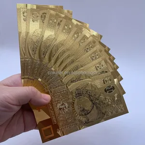 吉隆坡工厂批发10波兰兹罗提镀金波兰钞票，用于紫外印刷收藏