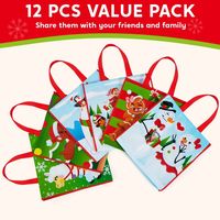 Sac fourre-tout de Noël pour la vente en gros, durable, personnalisable, en non-tissé, avec divers motifs, idéal pour le shopping