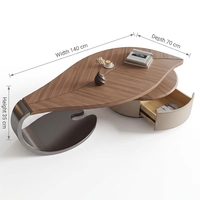 Table basse en bois massif de luxe moderne avec rangement, style contemporain haut de gamme pour le salon