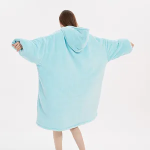 Wearable Blanket Manufacturers Custom Design Sweatshirt Oversized Blanket Hoodie