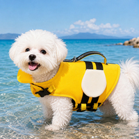 Gilet de sauvetage ajustable en polyester à motif floral pour chien, veste de natation respirante avec queue, tenue toutes saisons pour chiens et chats, piscine, bord de mer
