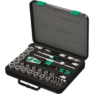 Wera 37 Piece Socket Set <b>1</b>/<b>2</b> Inch <b>Ratchet</b> Wrench Tool Kit For Machine Repair Germany - Product Image 1