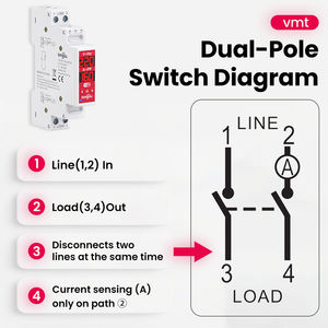 Interruptor Automático Inteligente Wi-Fi de Doble Polo TONGOU TOVMT L-L/N 16A 2 Polos para Aplicación Doméstica Tuya Smart Life - Product Image 3