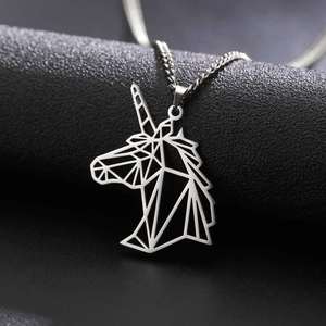 Collier pendentif Myshape Origami Licorne Renard Grue pour Femmes et Filles, en Acier Inoxydable, Chaîne <span class=keywords><strong>de</strong></span> <span class=keywords><strong>Cou</strong></span> Animal, Bijou Cadeau - Product Image 2