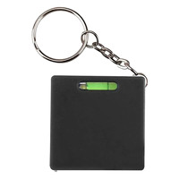 Porte-clés multifonction 3-en-1 avec logo personnalisé, ruban à mesurer rétractable miniature avec niveau à bulle et stylo à bille