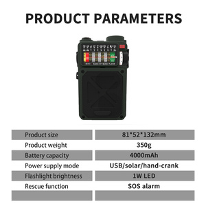 <span class=keywords><strong>Radio</strong></span> di sopravvivenza manovella solare portatile 4000mAh Powerbank AM/FM/SW altoparlante BT di emergenza <span class=keywords><strong>Mini</strong></span> <span class=keywords><strong>Radio</strong></span> domestica - Product Image 2