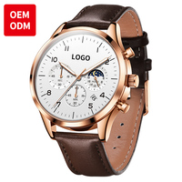 OEM 2882 Ay Evreli 42mm Büyük Kadranlı Erkek Kol Saati Kronograf Numaralı Ölçekli Quartz Saat Erkekler İçin Su Geçirmez Işıklı Abiye Saat