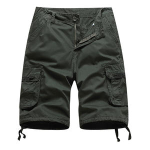Short cargo vierge avec poche latérale coupe ajustée été classique fermeture éclair multi-poches bermudas pour hommes vente en gros - Product Image 4