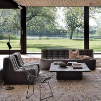 Canapé modulaire sectionnel moderne capitonné sans accoudoirs, ensemble de canapés d'angle bas pour salon, salle de séjour, appartement