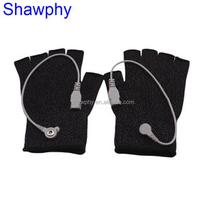 Sarung tangan serat perak konduktif, sarung tangan lima setengah jari untuk sarung tangan terapi rehabilitasi tubuh, sarung tangan elektroda elektroterapi denyut nadi pijat - Product Image 3