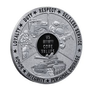 Moneda Conmemorativa de Metal Texturizado con Diseño de 7 Valores Principales, Decoración de Escritorio con Relieve, Adorno de Colección con Temática Cultural - Product Image 5