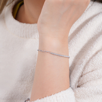 Meilleures ventes de bijoux de mode en argent 925, moissanite 2mm 5mm, demi-bracelets, demi-bangles, chaînes tennis pour femmes