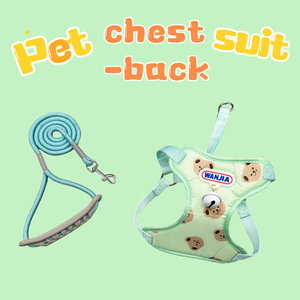 Дышащая сетчатая шлейка Wanjia с узором в виде медведя для собак, нетоксичная, с колокольчиком, регулируемая, защита от побега, для маленьких и средних собак - Product Image 5