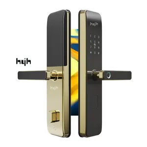 Guangdong-hyh Hardware Fingerprint Door Handle Digital Keyless Lock Security Electric Smart Home Door Lock System With Door Bell