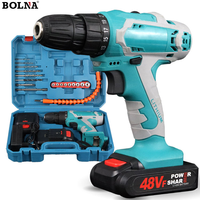 Perceuse électrique sans balais 21V, perceuse à percussion rechargeable au lithium, visseuse sans fil à deux vitesses, outils électriques