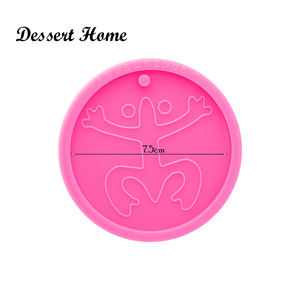 DY0693 Moule en silicone brillant INDIAN SUN pour porte-clés Résine époxy Artisanat Coqui taino pr drapeau Moules DIY Moule à breloques fait main - Product Image 5