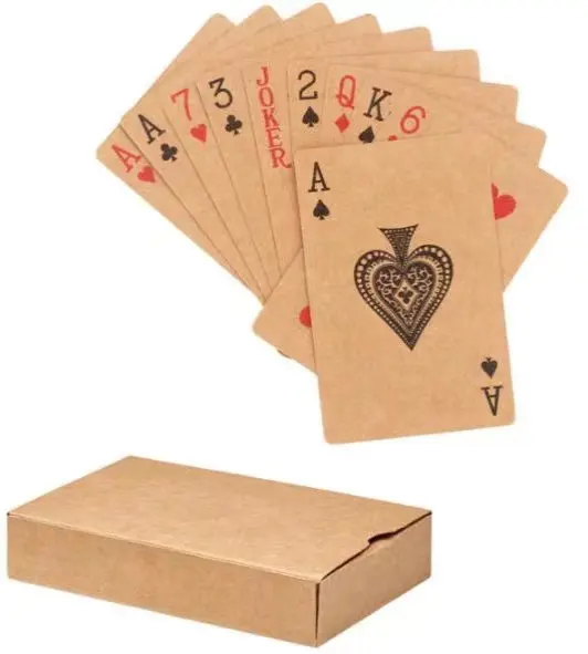 Carte da gioco su ordinazione del poker della carta kraft di vendita calda pronta per la spedizione