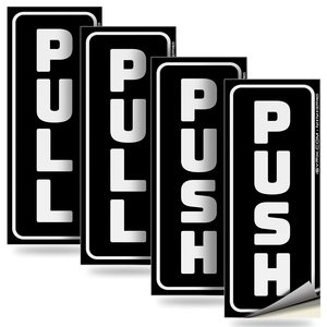 Autocollant vertical push-pull pour vitrine, décalcomanie auto-adhésive en vinyle durable et imperméable pour portes, commerces, cafés, extérieur - Product Image 1