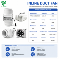 Ventilateur d'évacuation portable pour fenêtre, en plastique, avec roulement hydraulique, 12V DC, faible bruit, pour appartements locatifs, installation facile sans perçage
