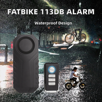 Alarme antivol pour vélo Fatbike 113 dB, protection IP65, sans fil, détection de vibrations RF433, fonction SOS, portée de détection 10 m, pour la conduite en extérieur