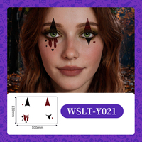 Tatouages temporaires imperméables pour les yeux et le visage, toile d'araignée sanglante, autocollants de maquillage pour les mains et le visage, pour fête cosplay, vente en gros