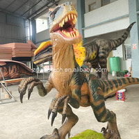 Réplique artisanale de Velociraptor animatronique pour salon professionnel ou modèle de dinosaure réaliste de Jurassic World comme décoration extérieure