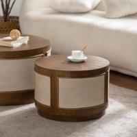 Table basse ronde en bois massif de style moderne et luxueux pour salon, hôtel, restaurant, café