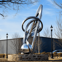 Escultura de Arte en Acero Inoxidable para Exteriores, Diseño Metálico Moderno Personalizado para Arquitectos de Paisajes y Proyectos de Arte Público
