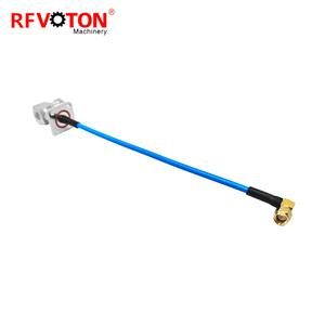 Adaptateur SMA mâle coudé vers N femelle coudé pour montage sur panneau à 90 degrés pour câble RF <span class=keywords><strong>semi</strong></span>-flexible SS402 - Product Image 4