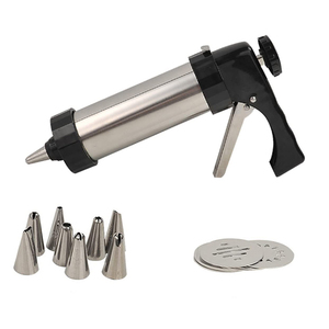 Moule à biscuits en acier inoxydable, 20 pièces, glaçage, décoration de biscuits, pistolets à fumée, ensemble de pistolets à biscuits en métal pour la cuisson de biscuits - Product Image 3