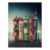 Peinture Diamant 5D DIY Ever Moment - Thème 'Nuit de construction' - Kit complet de pierres carrées pour l'art et l'artisanat - Cadeau 3F729