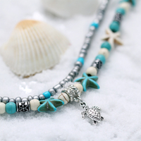 Bijoux de cheville femme bohème faits à la main sandales cadeau nouveau Design bracelet de cheville multicouche perles de coquillage bracelet de cheville étoile de mer