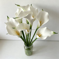 L-047 Fleurs artificielles de haute qualité, lys calla blancs doux, fausses fleurs pour mariage, bouquet de Noël, centre de table, décoration de la maison