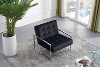 Chaise de canapé simple tuftée de style américain de luxe pour bureau à domicile Clubhouse Coffee Shop Beauty Salon Reception-Vente directe d'usine