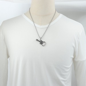 Yunnique – pendentif en forme de crâne pour guitare basse, collier en acier titane, style gothique Punk Hip Hop, chaîne de 60cm - Product Image 4
