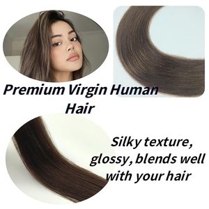 Extensions <span class=keywords><strong>de</strong></span> <span class=keywords><strong>cheveux</strong></span> invisibles brun foncé 14 pouces, mini couleur tendance # 2 mèches <span class=keywords><strong>de</strong></span> <span class=keywords><strong>cheveux</strong></span> 100% Remy pré-collées, double trame, permanentées, 2,65 onces - Product Image 2