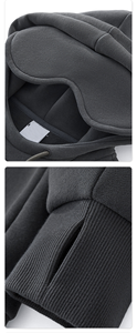 هودي رجالي أنيق من LEDUO بتصميم فضفاض وقماش قطني ثقيل مع رقعة ظلية - Product Image 3