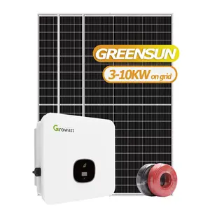Greensun en el sistema solar de red 20kw 25kw 30kw 3 fases 400V Sistema de panel solar para el hogar 10kw 15kw sistema de energía solar con conexión a la red
