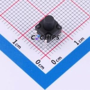 TS017-CBY1EH7.5 Tactile Switch Through hole-4P,6.1x6.1mm Switch Single Pole Single Throw Round Button 1.8N Through Hole - Product Image 1