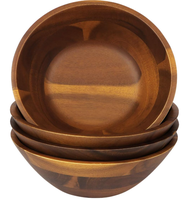 Bols en bois de style américain rustique faits à la main Bols à salade en faïence Poignées personnalisées pour les réunions de cuisine de famille Autres occasions
