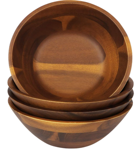 Cuencos <span class=keywords><strong>de</strong></span> madera <span class=keywords><strong>de</strong></span> estilo americano rústico hechos a mano, ensaladeras <span class=keywords><strong>De</strong></span> <span class=keywords><strong>Loza</strong></span>, manijas personalizadas para reuniones familiares <span class=keywords><strong>de</strong></span> cocina, otras ocasiones - Product Image 1