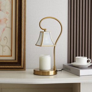 New Style Nordic Style Glass Metal Aroma Wax &amp; Essential <strong>Oil</strong> Melting <strong>Lamp</strong> with Timer-Based Dimming for Bedroom Table Atmosphere - Product Image 4