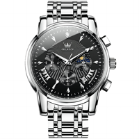 Montres de haute qualité 50 pièces OEM logo personnalisé 2892 Montre homme Reloj Chronographe Mode Phase de lune Mode Sport Calendrier Montres à quartz