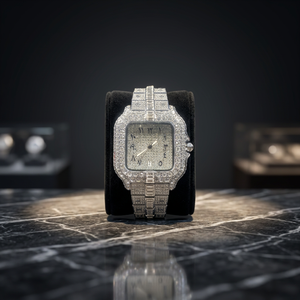 Kivora's Round Dial MIYOTA Quartz <b>Watch</b> Iced Out Crystal Bracelet <b>Arabic</b> Numerals Waterproof Analog Luxury Timepiece - Product Image 2