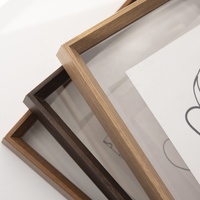 Marco DE FOTOS flotante de plexiglás de doble cara transparente decorativo con acabado de madera natural tamaño personalizado A4 A3