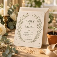 Invitation de mariage personnalisée en papier semence, carte d'invitation plantable avec enveloppe pour événements, impression en gros
