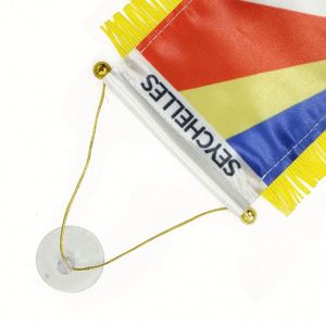 Custom SEYCHELLES Satin Pennant Flag Car Mini Flag <b>Banner</b> with Yellow Tassels - Product Image 3